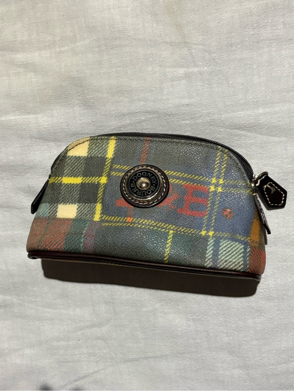 Dooney & Bourke Multicolor Plaid Cosmetic Pouch